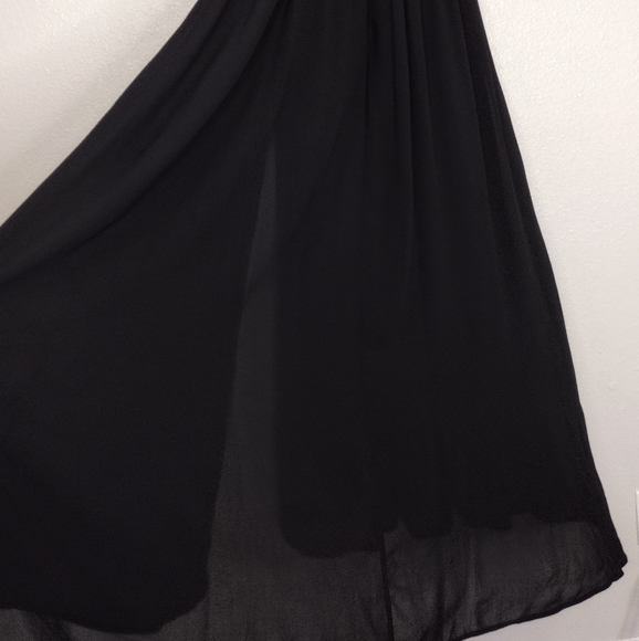 Black Bridesmaid Maxi Dress Formal Evening Gown - Picture 6 of 14